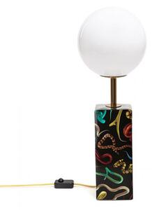 Toiletpaper - Snakes Table lamp - / China & glass - H 70 cm by Seletti White/Black