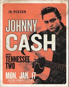 Metal sign Johnny Cash & His Tennessee Two, (32 x 41 cm)