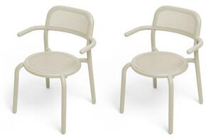 Toní Stackable armchair - / Set of 2 - Perforated aluminium by Fatboy Beige