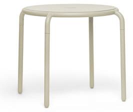 Toní Bistreau Round table - / Ø 80 cm - Hole for parasol + removable candle holder by Fatboy Beige
