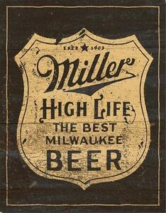 Metal sign Miller - Vintage Shield, (31 x 42 cm)
