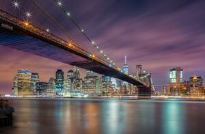 Art Photography Brooklyn Bridge at Night, Michael Zheng, (40 x 26.7 cm)