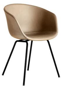 About a chair AAC27 Padded armchair - / Full leather & metal by Hay Beige