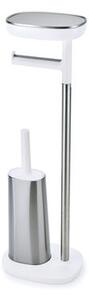 EasyStore Toilet paper holder - / With Flex Steel brush & storage by Joseph Joseph Metal