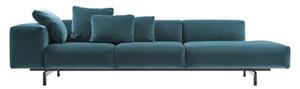 Largo Velluto Straight sofa - 3 seaters / L 298 cm - Left armrest by Kartell Blue