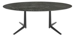 Multiplo XL INDOOR - Oval table - Ovale - 192 x 118 cm / Marble aspect by Kartell Black