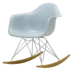 RAR - Eames Plastic Armchair Rocking chair - / (1950) - Chromed legs & light wood by Vitra Blue/Grey