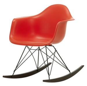RAR - Eames Plastic Armchair Rocking chair - / (1950) - Black legs & dark wood by Vitra Red