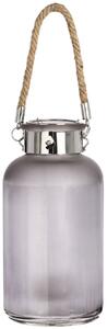 Frosted Grey Glass LED Candle Lantern