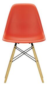 DSW - Eames Plastic Side Chair Chair - / (1950) - Light wood by Vitra Red