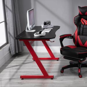 Gaming Desk With Cup Holder In Red