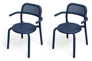 Toní Stackable armchair - / Set of 2 - Perforated aluminium by Fatboy Blue