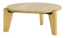 Guéridon Bas Coffee table - / Ø 80 x H 34 - By Jean Prouvé, 1944 by Vitra Natural wood