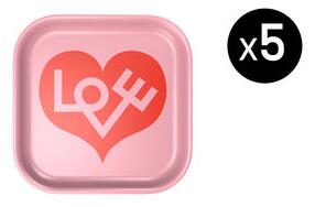 Love Heart Small Tray - / Alexander Girard (1971) - Set of 5 / 28 x 28 cm by Vitra Pink