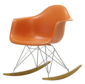 RAR - Eames Plastic Armchair Rocking chair - / (1950) - Chromed legs & light wood by Vitra Orange