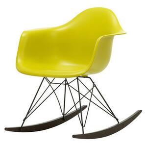 RAR - Eames Plastic Armchair Rocking chair - / (1950) - Black legs & dark wood by Vitra Yellow