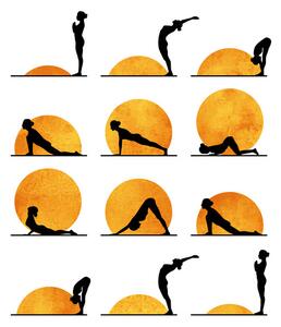 Illustration Yoga Sun, Kubistika, (26.7 x 40 cm)