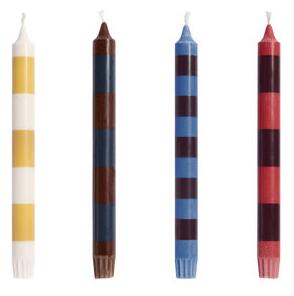 Stripe Long candle - / Set of 4 by Hay Multicoloured