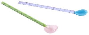 Twist Spoon - / Glass - Set of 2 / L 17.5 cm by Hay Multicoloured