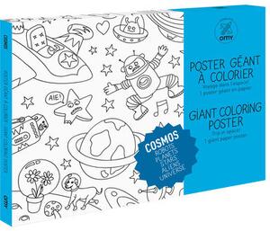 Cosmos Colouring poster - / Giant - L 115 x 80 cm by OMY Design & Play White/Black