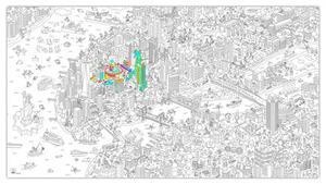 XXL New York Colouring poster - / Giant - L 180 x 100 cm by OMY Design & Play White/Black