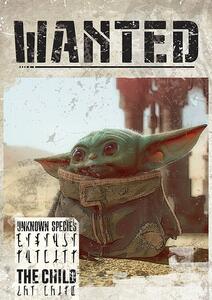 Poster Star Wars: The Mandalorian - Baby Yoda Wanted, (61 x 91.5 cm)