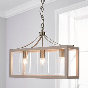 Tove Wooden 3 Light Ceiling Fitting Grey