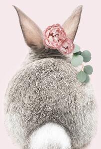 Illustration Flower crown bunny tail pink, Sisi & Seb, (30 x 40 cm)