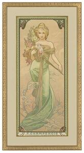Mucha, Alphonse Marie - Fine Art Print Four Seasons: Spring, (22.5 x 40 cm)
