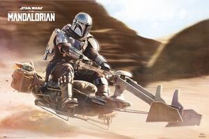 Poster Star Wars: The Mandalorian - Speeder Bike, (91.5 x 61 cm)