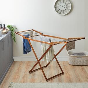 Acacia Wood Airer with Wings Brown