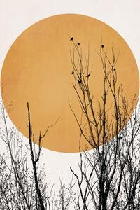Illustration Sunset Dreams YELLOW, Kubistika, (26.7 x 40 cm)