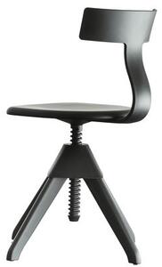 Tuffy Swivel chair - Wood & plastic / Adjustable height by Magis Black