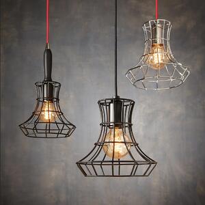 LADY CAGE SUSPENSION LAMP - Chrome / Cyclamen Rayon