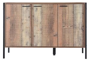 Hoxton Industrial Wooden 3 Doors Sideboard