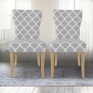Hugo Patterned Fabric Dining Chair Set of 2
