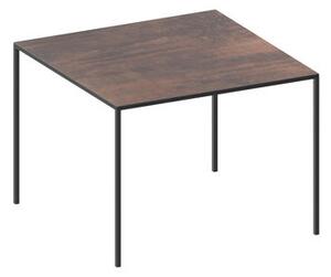 Mini Tavolo Square table - / Stratified rust effect - 69 x 69 cm by Zeus Brown/Copper/Metal
