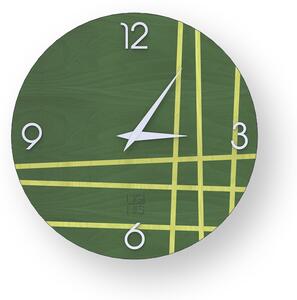 LINES TWO INLAYED WOOD CLOCK - Colours / 40 CM