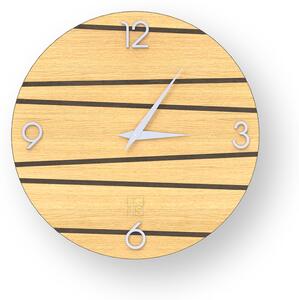 LINES ONE INLAYED WOOD CLOCK - Colours / 40 CM