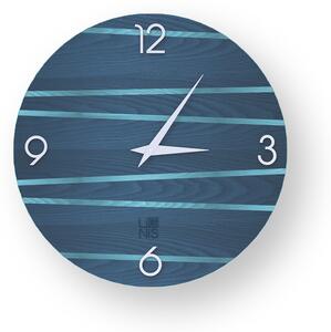 LINES ONE INLAYED WOOD CLOCK - Colours / 40 CM