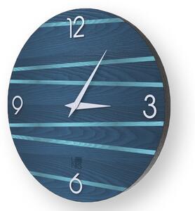 LINES ONE INLAYED WOOD CLOCK - Colours / 50 CM