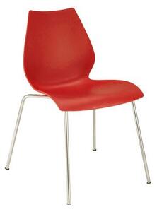 Maui Stacking chair - Plastic seat & metal legs by Kartell Red