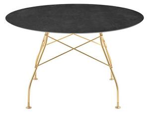 Glossy Marble Round table - / Ø 128 cm - Marble-effect sandstone by Kartell Brown