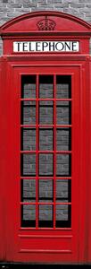 Poster London - Red Telephone Box, (53 x 158 cm)