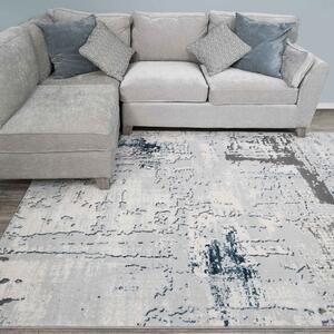 Modern Blue Abstract Distressed Living Room Rugs | Hatton