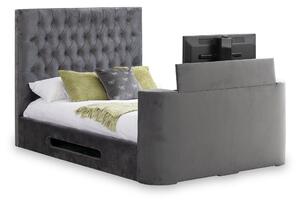 Tilly Upholstered Velvet Fabric TV Bed Frame | Double King & Superking