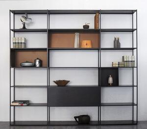 Easy Irony Bookcase - / With drawer units - L 250 x H 226 cm by Zeus Brown/Black/Copper