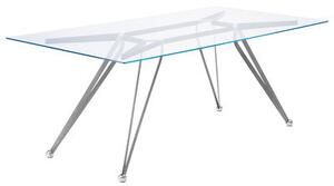 Anonimus Rectangular table - Glass - 200 x 100 cm by Zeus Transparent/Metal