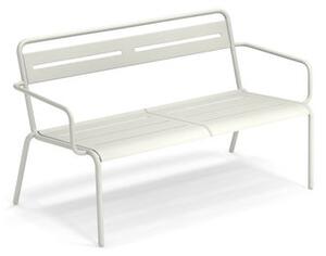 Star Stackable bench - / With armrests - L 129 cm by Emu White