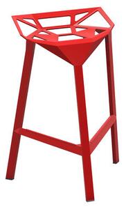 Stool One Bar stool - H 67 cm - Metal by Magis Red